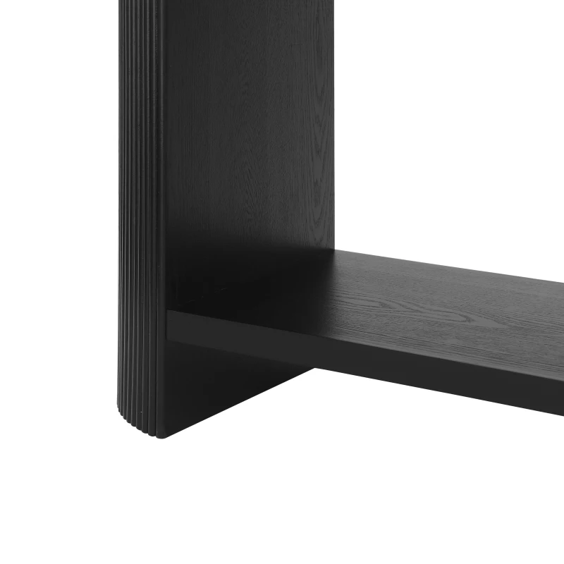 Farmhouse Console Table with Storage and Drawers, Narrow Wood Sofa Table for Living Room, Hallway, 47.5'' L x 14.5'' W x 30'' H, Black