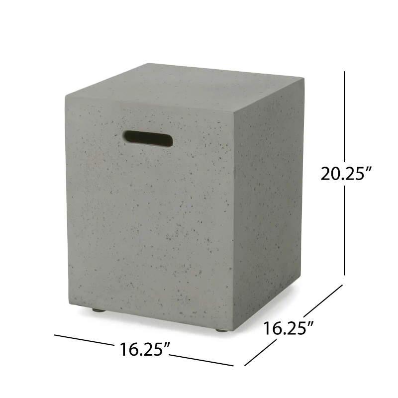 50000 BTU Outdoor Square Propane Fire Pit Table with Tank Holder, Lightweight Concrete, Fire Pit Top for Gathering, 40" L x40" W x 12.5" H, Light Grey