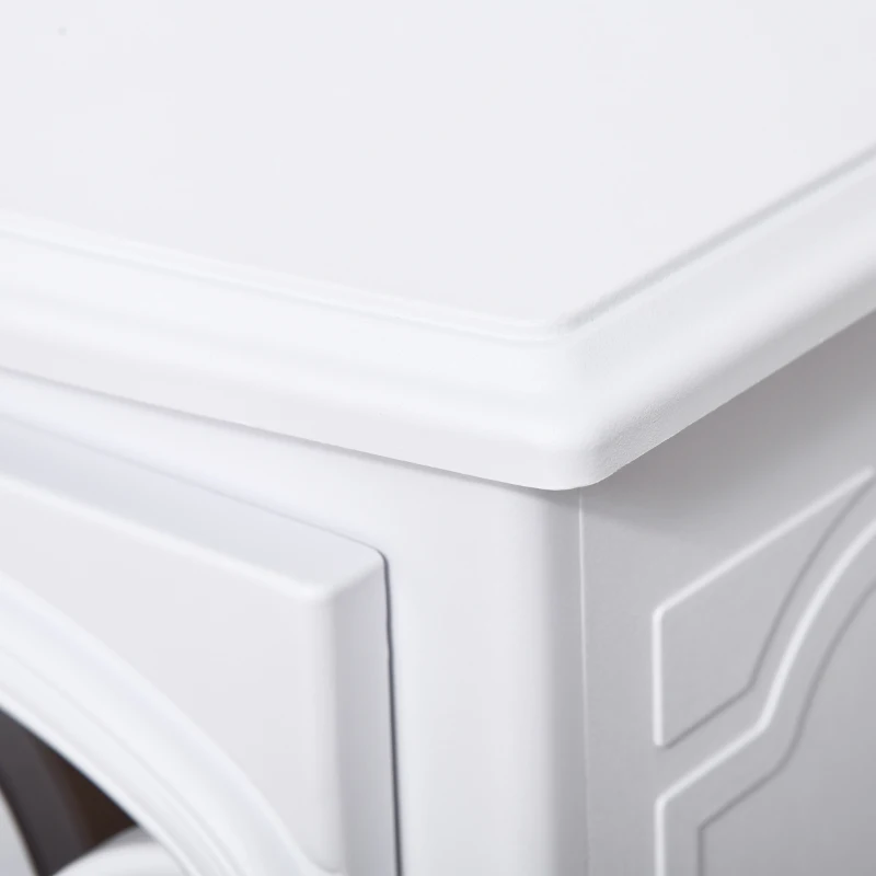 HOMCOM Electric Fireplace Heater, Freestanding Fireplace Stove with Realistic Flame Effect, Overheat Safety Protection, 750W/1500W, White