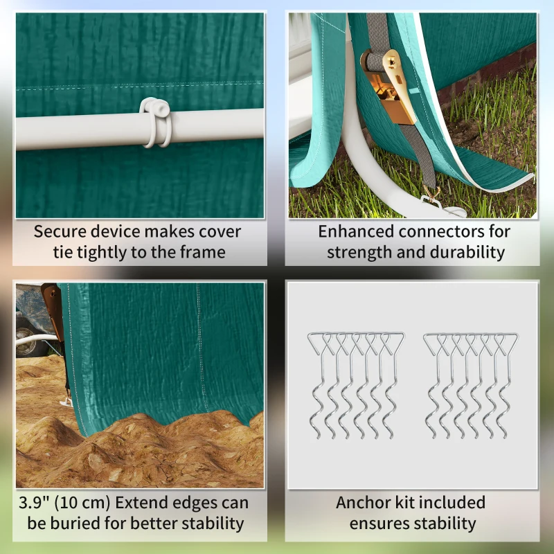 Outsunny 7.9' x 6.6' Garden Storage Tent, Patio Storage Shelter w/ Metal Frame and Double Zipper Doors, Green