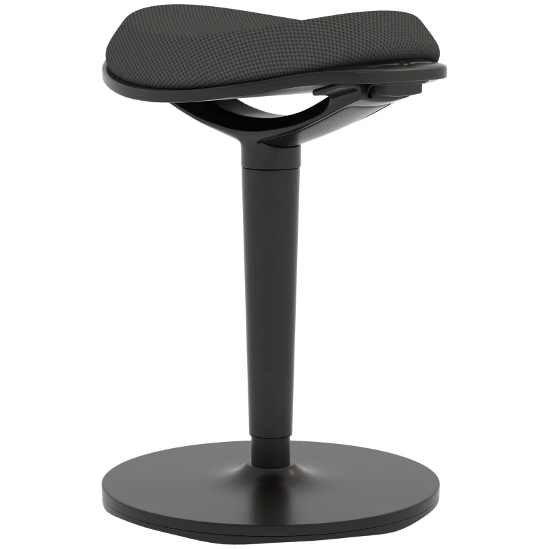 HOMCOM Standing Desk Stool, Ergonomic Wobble Chair, Adjustable Leaning Stool for Office Desks, with Rocking Motion, Black