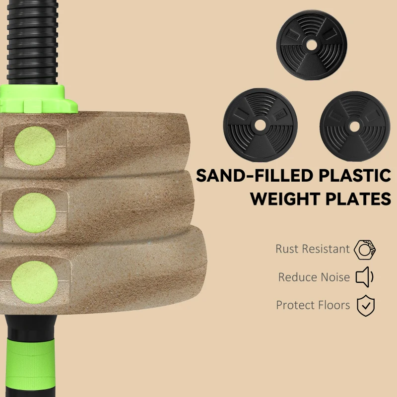 Soozier Adjustable Dumbbell Set, 3 in 1 Weights Dumbbells Set for Home Gym, 44lb Free Weights with Connector and Non-Slip Grip