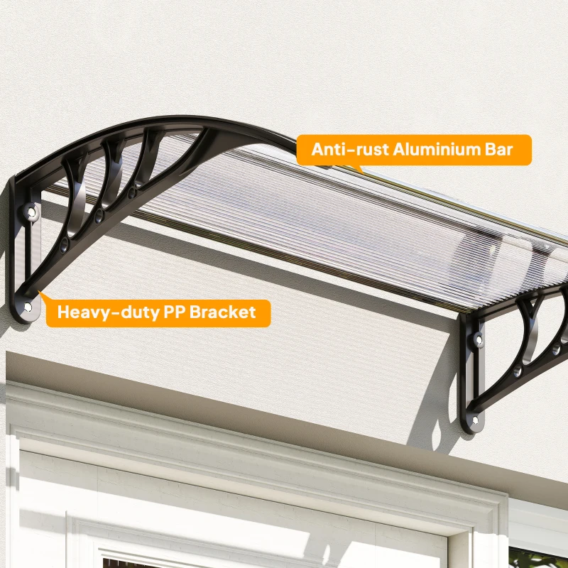Outsunny Window Awning Door Canopy, Polycarbonate Cover Patio Awnings, 30" x 50", White
