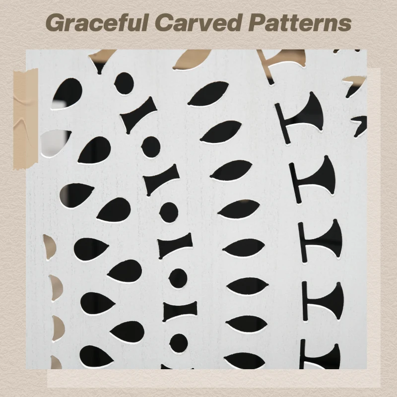 HOMCOM 3 Panel Room Divider, 5.6 Ft Tall Portable Folding Privacy Screen, Wood Partition Wall Divider for Home Office, White