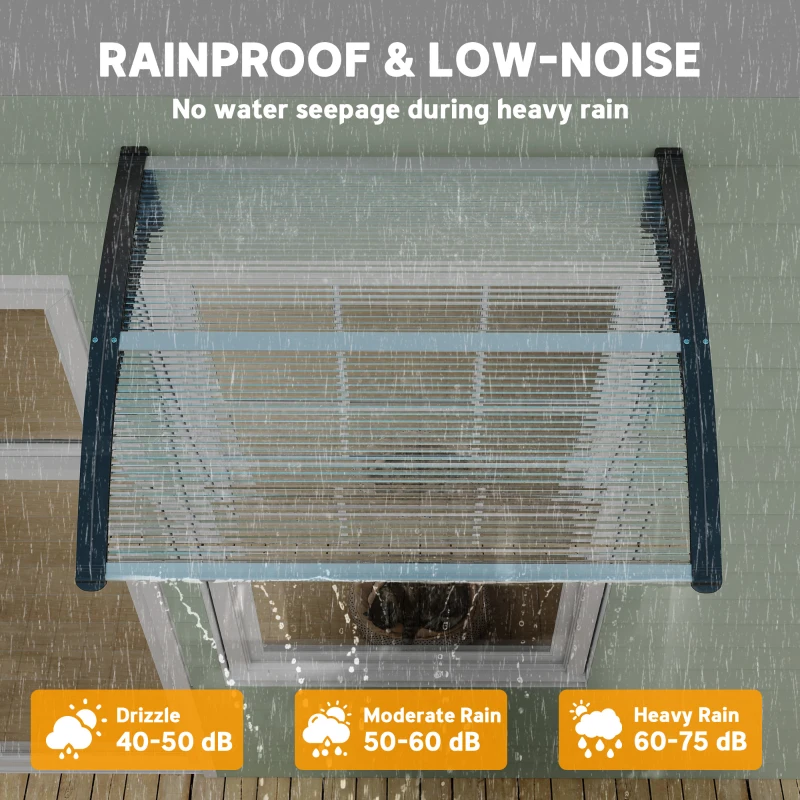 Outsunny Window Awning Door Canopy, Polycarbonate Cover Patio Awnings, 30" x 50", White