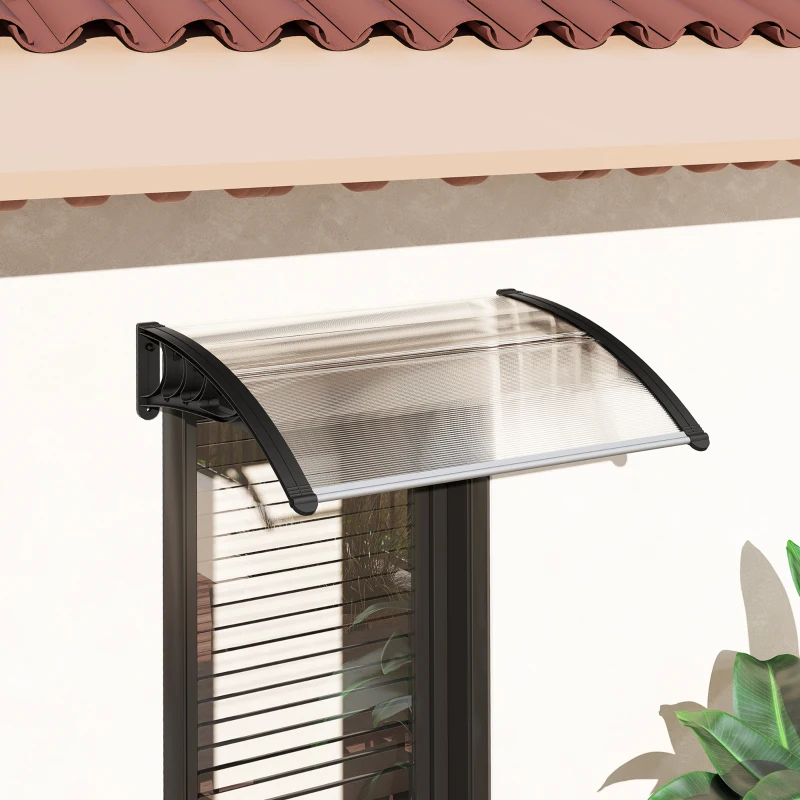 Outsunny Window Awning Door Canopy, Polycarbonate Cover Patio Awnings, 30" x 50", White