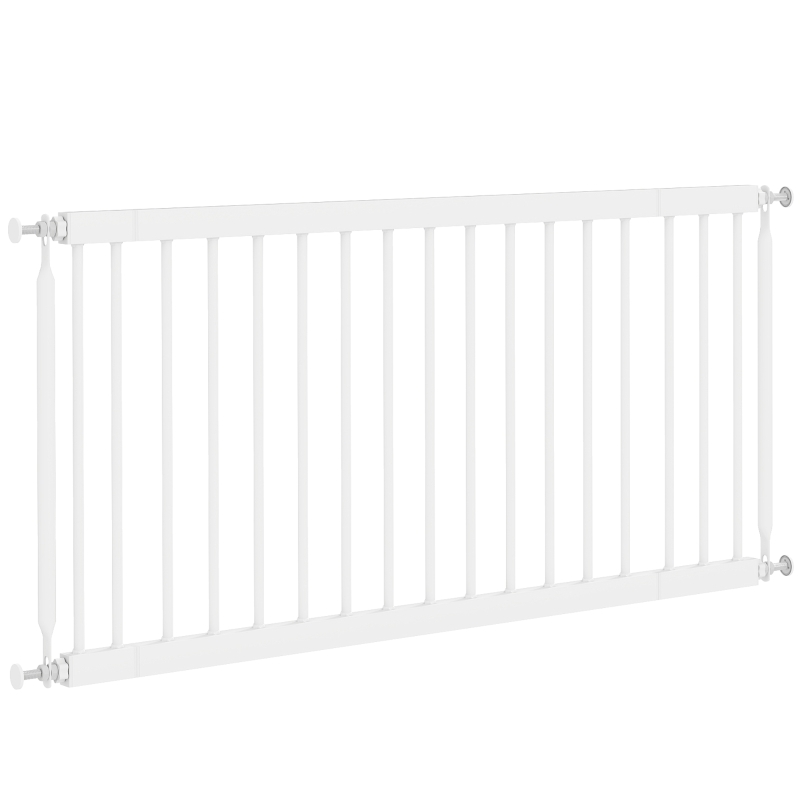 PawHut 26"-37" Dog Gate, Adjustable Pet Gate, Fits 18" Tall with 2 Extension, Pressure Mount Kit for Stairs and Doorways, White