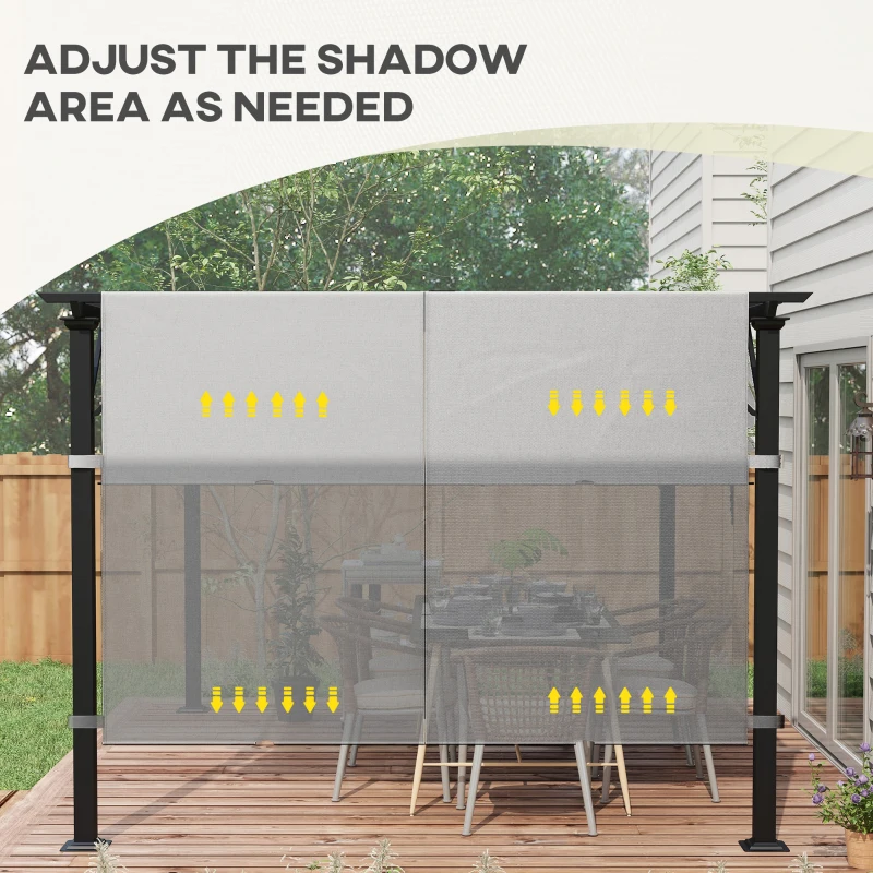 Outsunny 2 Pcs Pergola Replacement Canopy, UV Protection Pergola Shade Cover, Easy to Install, for 10 x 10ft Pergola, Light Gray