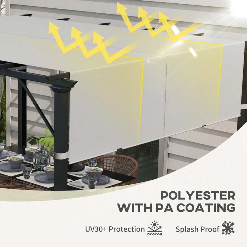 Outsunny 2 Pcs Pergola Replacement Canopy, UV Protection Pergola Shade Cover, Easy to Install, for 10 x 10ft Pergola, Light Gray