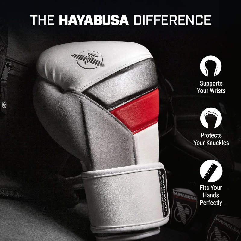 Hayabusa T3 Training Gloves — Unisex, Dual-X Hook & Loop Closure, Splinted Wrist Support, 5-Layer Knuckle Foam