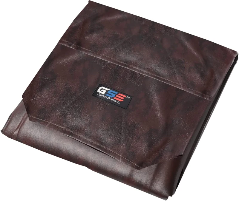 GSE Games & Sports Expert 16' Brown Heavy-Duty Leatherette Shuffleboard Table Cover