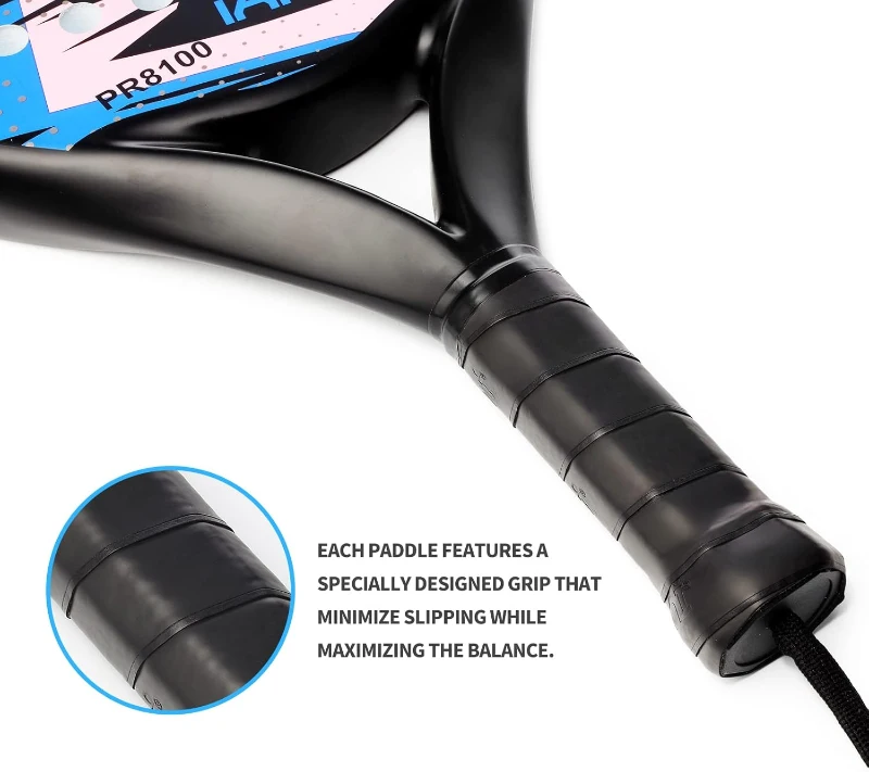 Lightweight Padel Racquet with Carbon Fiber Face and EVA Memory Flex Foam Core