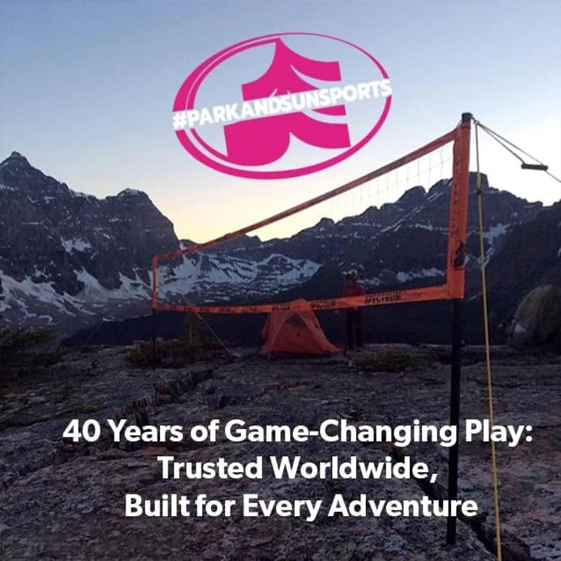 Park & Sun Sports Spectrum Classic Adjustable Outdoor Volleyball System - Professional Portable Net with Aircraft-Aluminum Poles