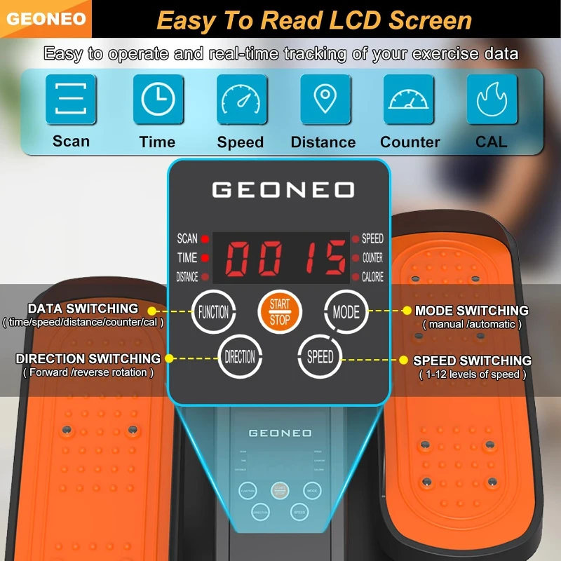 Under-Desk Electric Elliptical for Seniors, Quiet Portable Seated Pedal Exerciser with Remote, Manual & Auto Modes, 12 Speeds