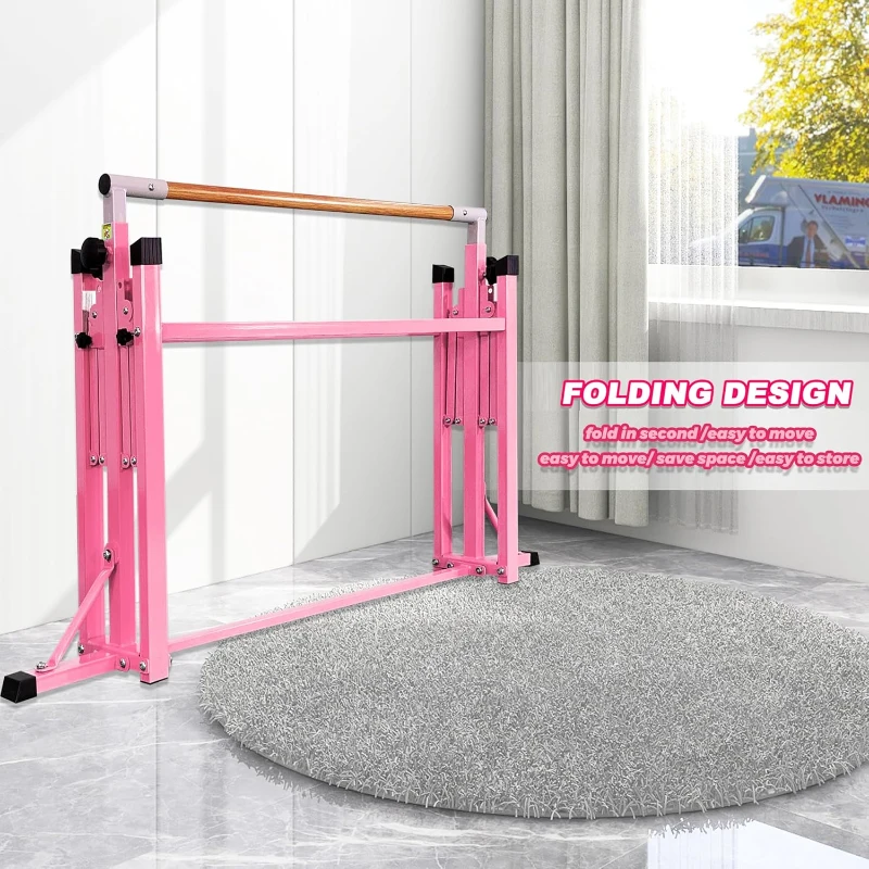 Marfula Professional Foldable Gymnastics Kip Bar for Kids & Teens (Ages 3-25) – 5 ft Length, 4 ft Width, Adjustable 36–60 in Height (13 Levels) with Mat – Home & Club Training Equipment