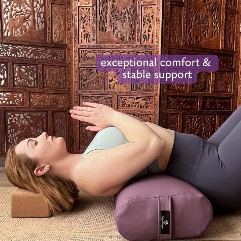 Hugger Mugger Standard Yoga Bolster - Firm Support with Eco-Vinyl Cover, Handcrafted