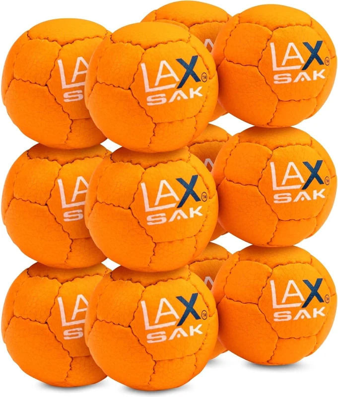 Lax Sak Soft Practice Lacrosse Balls — Packs of 1, 2, 3, 6, 12, 24, 36, 60 & 120 — Regulation Size & Weight, Low Bounce for Indoor and Outdoor Training
