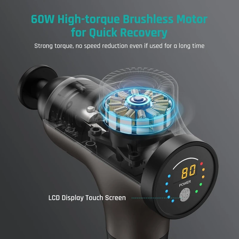 Mebak 3 Deep Tissue Massage Gun – Professional Percussion Massager for Athletes, Quiet Portable Design, Multi-Head Relief