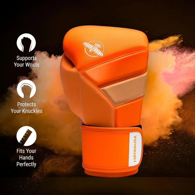 Hayabusa T3 Unisex Combat Gloves — Wrist & Knuckle Protection, Dual‑X Hook & Loop Closure, Splinting System, 5‑Layer Knuckle Padding