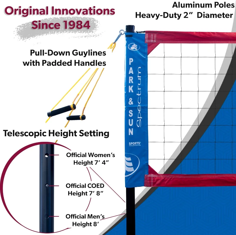 Spectrum Classic — Park & Sun Sports Adjustable Pro Outdoor Volleyball Net