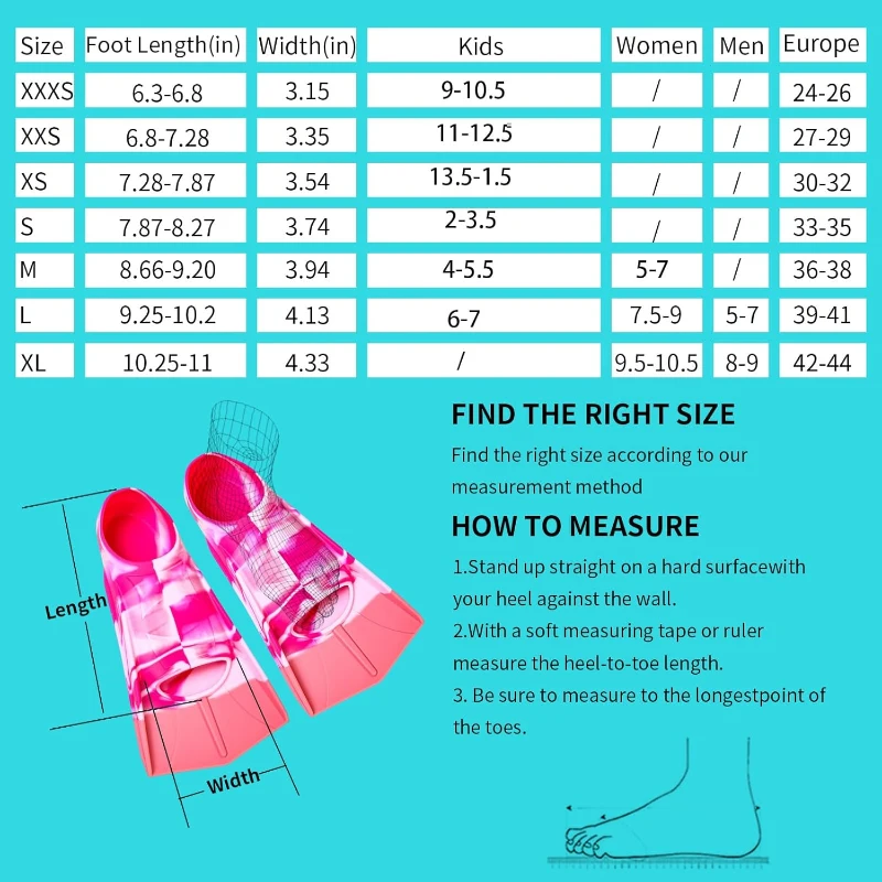 Short Flipper Swim Fins for Kids — Comfortable Lap Training Fins for Children, Girls, Boys, Beginners