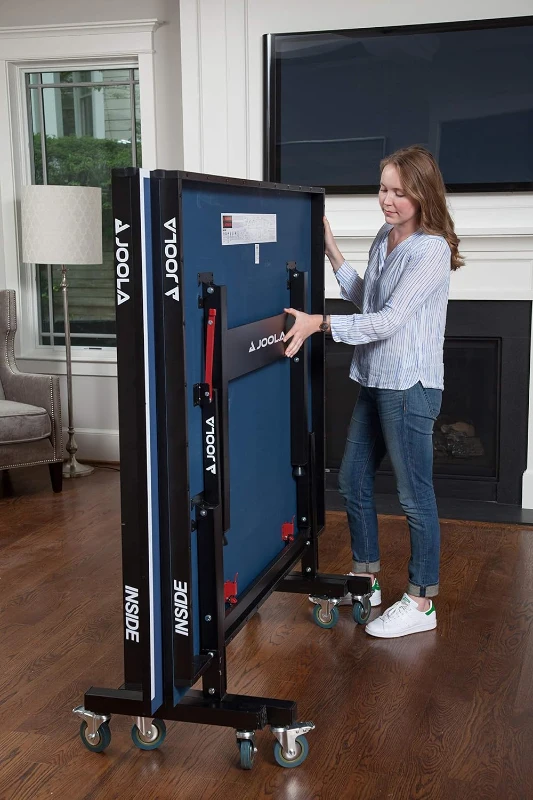 JOOLA Inside Professional 9x5 ft MDF Indoor Ping Pong Table – 25 mm Tournament-Thickness Top, Quick-Clamp Net & Post, 10-Min Assembly, Foldable Playback Mode