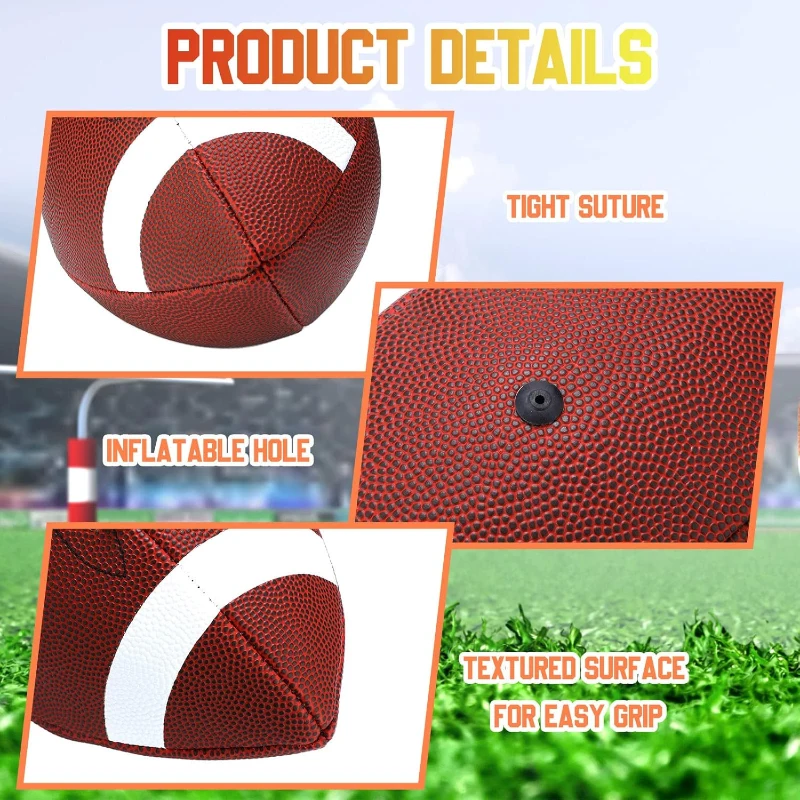 Jerify Official-Size PU Composite Leather Footballs – Bulk Training Set with Pump (6-Pack)