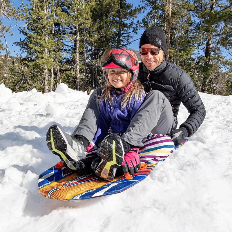 Sno-Storm Premium Foam Snow Sled — Contoured, Durable Foam Sled with Tow Rope and Handles, 50"" x 24"" Lightweight Ride