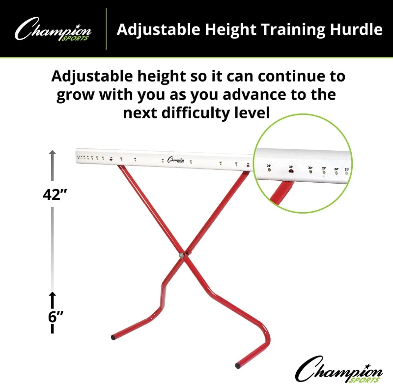 Champion Sports Adjustable-Height Training Hurdle (Red)