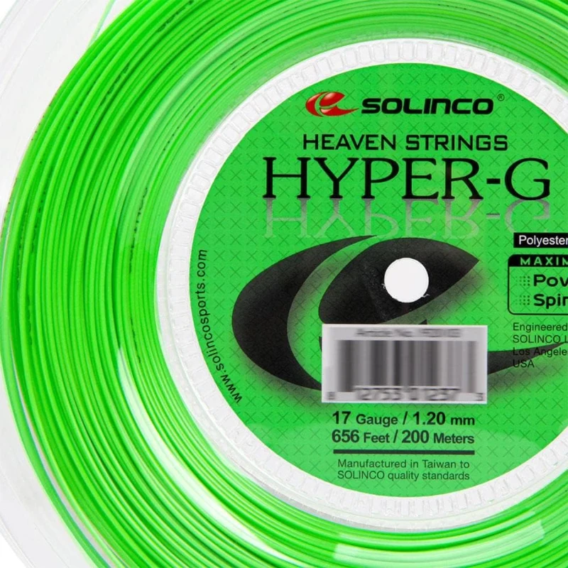 Solinco Hyper-G Co-Polyester Tennis String Reel 200 m (656 ft) — High Spin, Power & Control with TruTension Durable Polyester