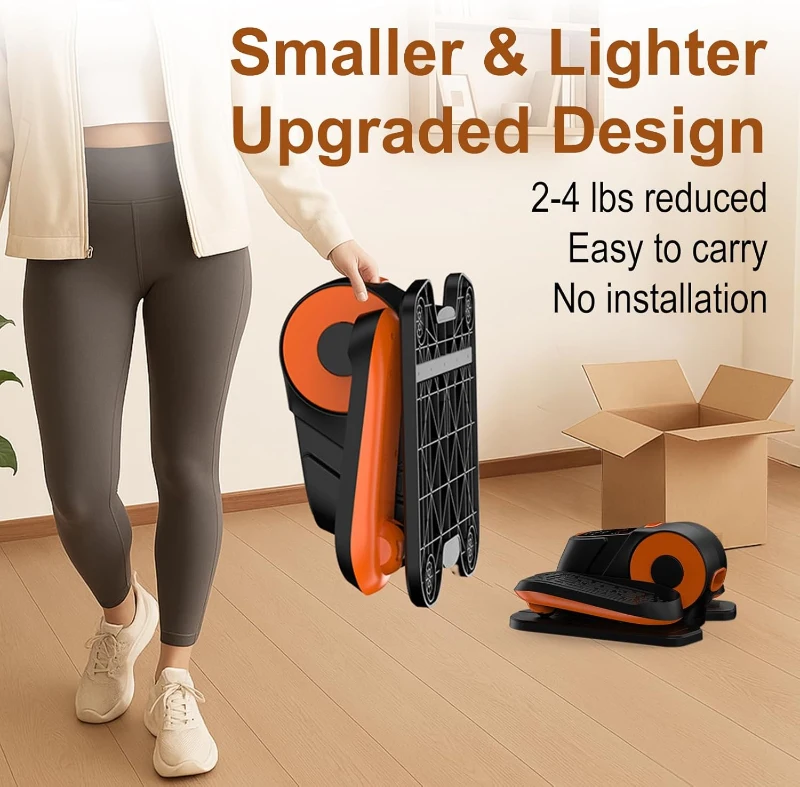 VIVURN 028 Under-Desk Elliptical — 12-Speed, 5-Mode Motorized Leg Trainer for Seated Use, Low-Noise for Home & Office