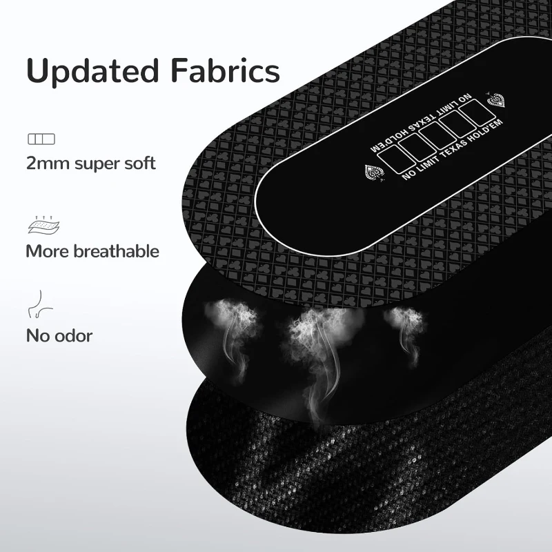 Waterproof 70 x 35 Inch Texas Hold'em Poker Mat — Premium Smooth Surface, Noise Reduction, Slip-Resistant Backing, Metal-Zip Tote