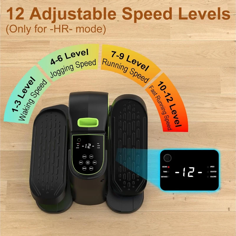 VIVURN 028 Under-Desk Elliptical — Quiet Electric Pedal Exerciser, 12 Speeds & 5 Modes, Compact Low-Impact Trainer for Seniors