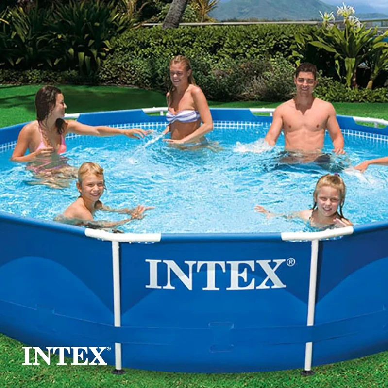 INTEX 28211EH 12ft x 30in Metal Frame Above-Ground Pool Set with 530 GPH Cartridge Filter Pump — 1,718 Gallon Capacity