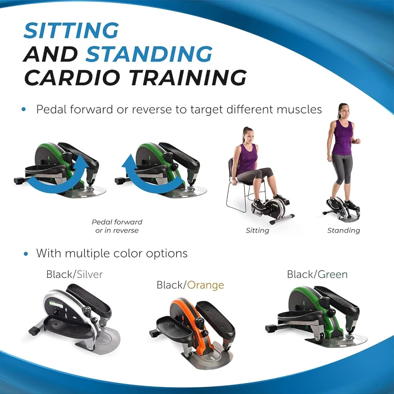 Stamina InMotion Compact Strider — Portable Under-Desk Elliptical for Seated or Standing Use