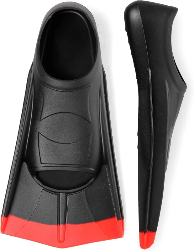 Kids Short Swim Fins — Comfortable Training Flippers for Lap Swimming, Children & Beginners