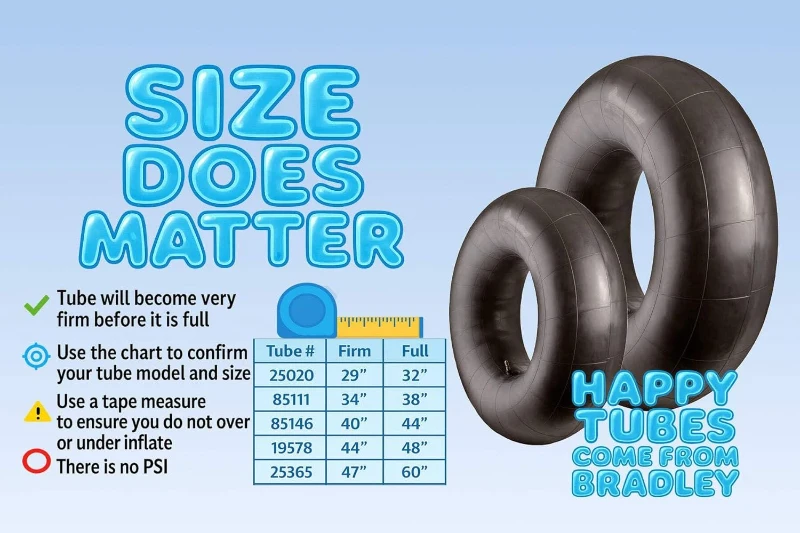 Bradley Heavy-Duty Butyl Rubber Inner Tube for Snow Tubing, River Floating, Pool Closing & Whitewater