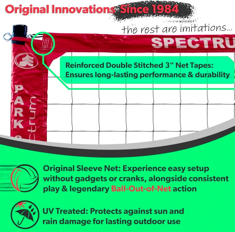 Park & Sun Sports — Spectrum Classic Adjustable Professional Outdoor Volleyball Set