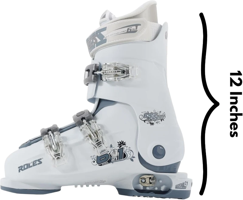 Roces IDEA UP Adjustable Kids Ski Boots — Youth & Toddler Expandable Downhill Boots (Size 22.5–25.5) for Girls & Boys