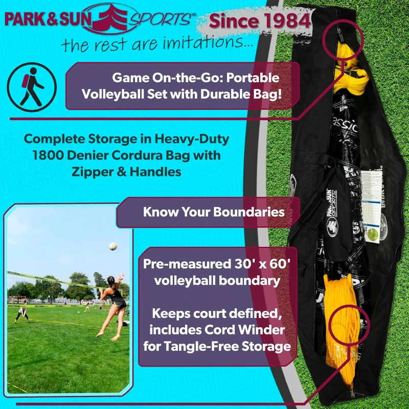 Spectrum Classic by Park & Sun Sports — Adjustable Professional Outdoor Volleyball Net Kit