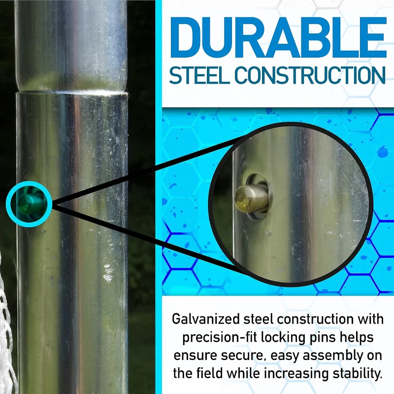 Franklin Sports Competition Portable Steel Soccer Goal – Backyard Regulation Net for Adults & Youth with Ground Stakes – Multiple Sizes & Colors