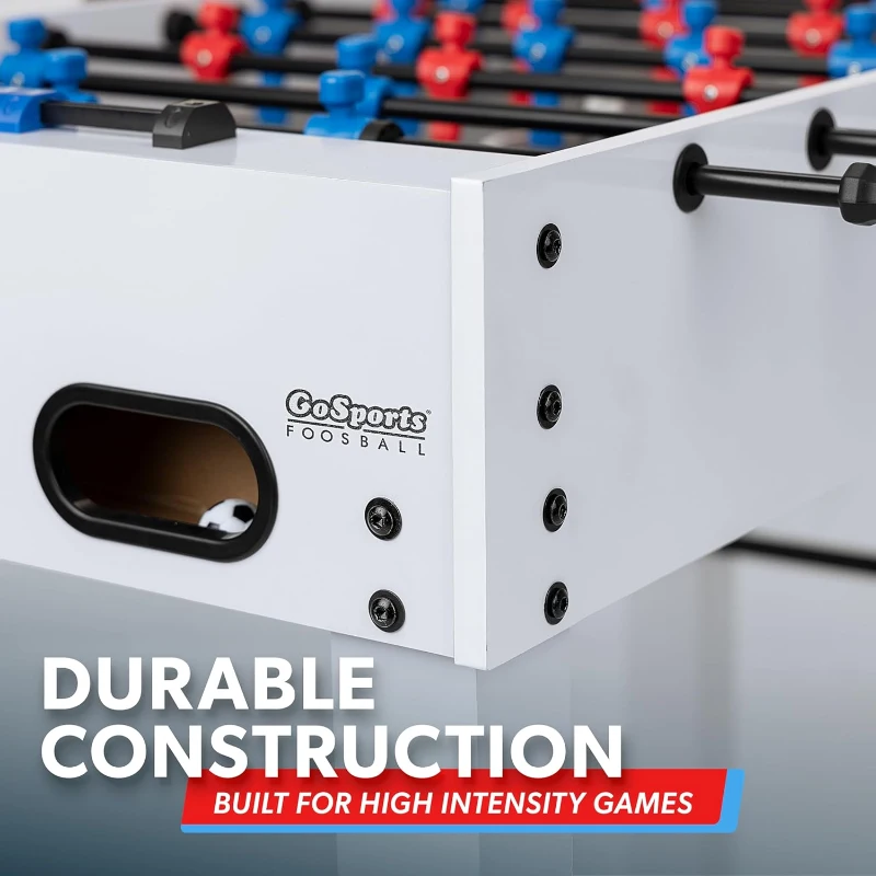 GoSports 48-Inch Foosball Table for Home, Office or Game Room - Gloss White Option
