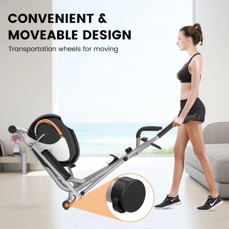 Dripex Elliptical Trainer - Ultra-Quiet Magnetic Home Elliptical with 6KG Flywheel, 8 Resistance Levels, LCD Display & Pulse Sensor