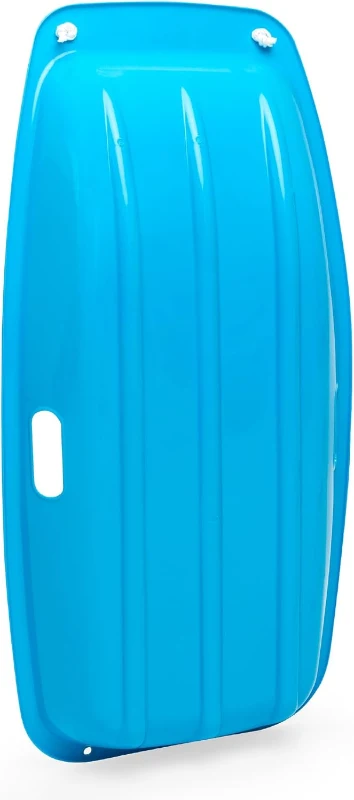 Best Choice Products 35"" Children's Plastic Toboggan Snow Sled – Pull Rope and 2 Grip Handles