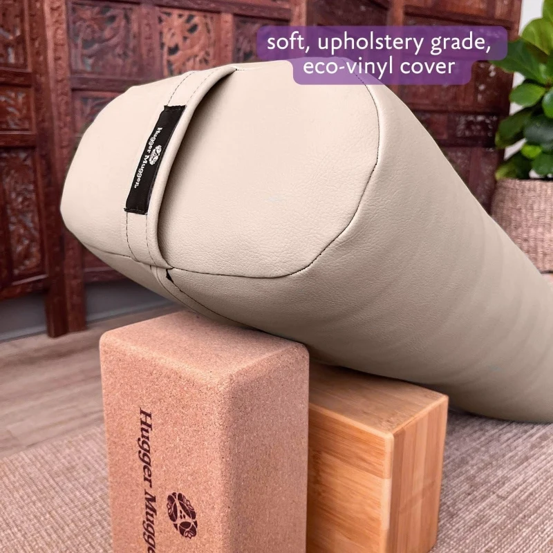 Hugger Mugger Standard Yoga Bolster - Firm Support with Eco-Vinyl Cover, Handcrafted