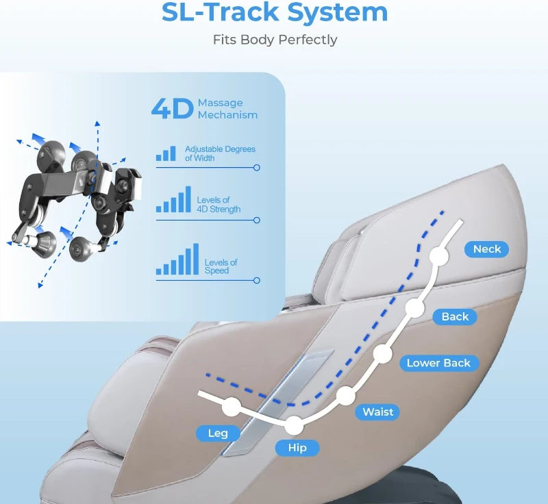 Titan 4D Ultima - Brown Full-Body Massage Chair with 4D SL-Track, Airbag Therapy, Zero Gravity, Foot Roller & Touchscreen Controller