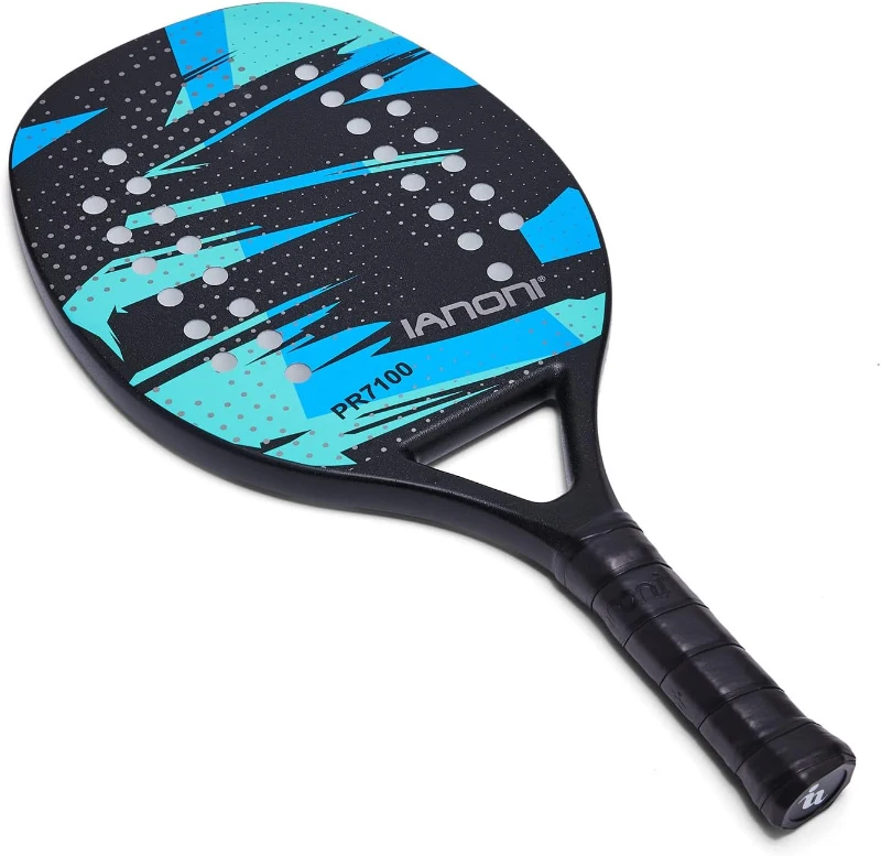 Beach Tennis Paddle – 100% Carbon Fiber Frame with EVA Memory Foam Core, Lightweight (330g) Power Racket with Enhanced Grip