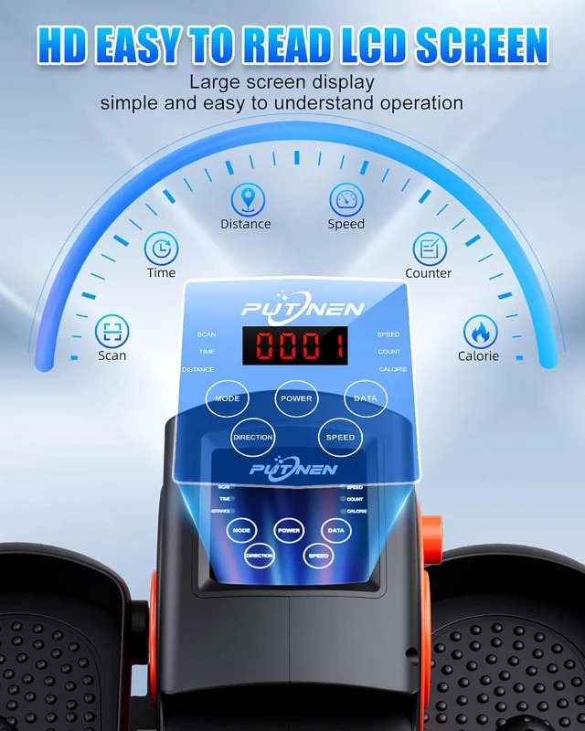 Under-Desk Electric Elliptical for Seniors – Portable Quiet Seated Pedal Exerciser with 12 Speeds & Remote Control