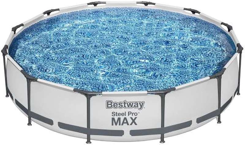 Bestway Steel Pro MAX 12 ft x 30 in Round Metal-Frame Above-Ground Pool Set — Includes 330 GPH Filter Pump