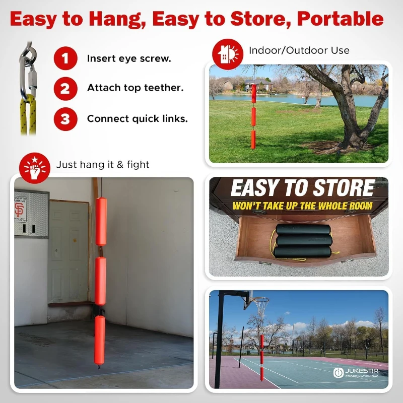 Jukestir Only Punching Bag with Dynamic Motion — Patented Reflex Training Bag for Boxing, MMA and Cardio Conditioning